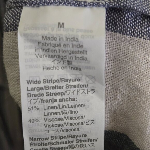 J.Crew Chambray Coverup Dress In Stripe Halter Pockets Adjustable Straps Size M - Picture 9 of 10